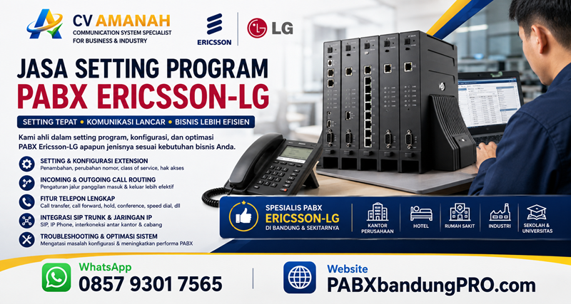 jasa setting program pabx ericsson-lg bandung