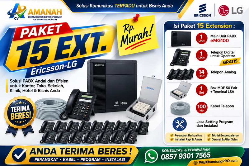 paket pabx bandung 15 ext ericssonlg harga murah v2