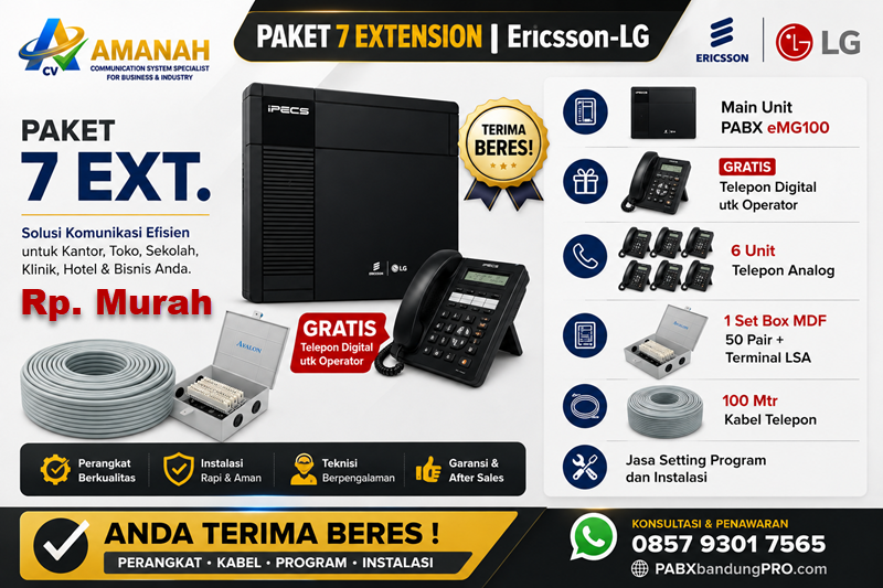 paket pabx bandung 7 ext ericssonlg harga murah v2