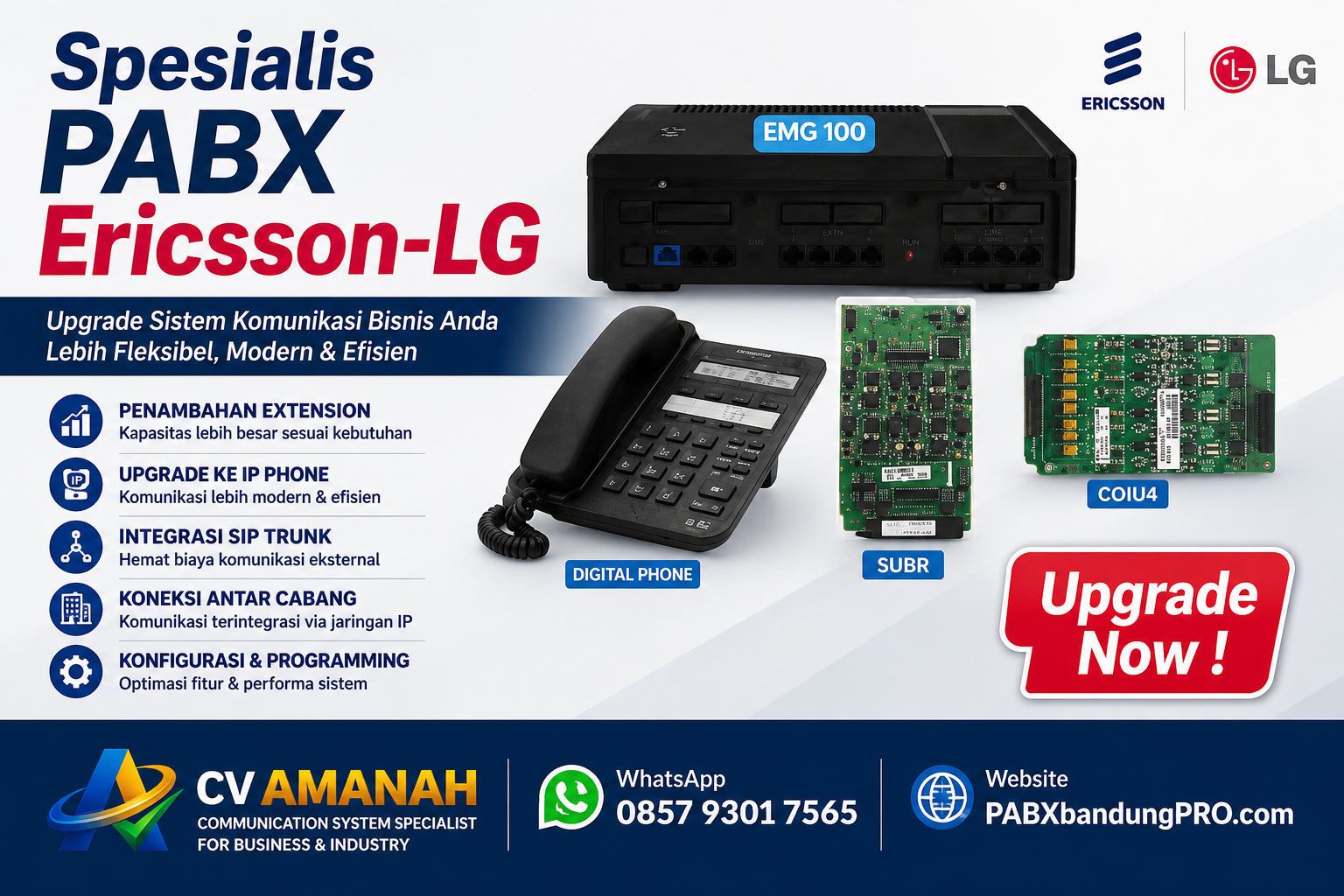 spesialis pabx ericssonlg bandung updrade now