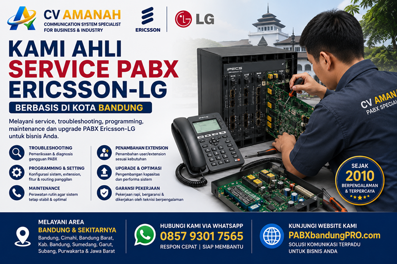 teknisi ahli servis pabx bandung ericsson-lg